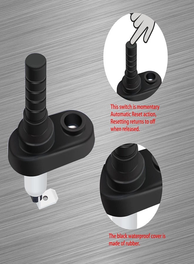 weideer 4Pcs 12V Mount Pin Switch Momentary Nickel Plated Universal Door Jamb Flange Light Hood Mount Switch with Rubber Boot for Car Boat K-025-L - Image 2